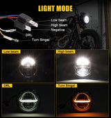 Universal Motorcycle 5.75 Inch Led Headlight H4 For Harley Davidson Sportster Dyna XL 883C 1200C FXD Headlamp FX 5.75inch Hou