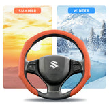Premium Suede Snap-On Steering Wheel Cover for Suzuki Car Interior Accessory Hocasen