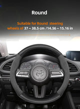 Suede Carbon Fiber Steering Wheel Cover for Mazda 3 CX-5 Car Interior Accessory Hocasen