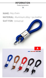 Premium PU Leather Braided Car Keychain Universal Car Interior Accessory GMUNI