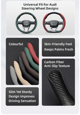 Breathable Leather Wheel Cover for Audi A4 A5 A6 Car Interior Accessory Hocasen