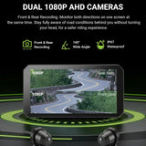 Android Head Unit Dual Dash Cam for Universal Motorcycle Android Head Unit Aoocci