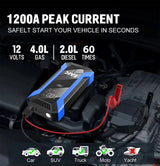 EAFC 12V Car Jump Starter Power Bank Portable Car Battery Booster Charger Starting Device Auto Emergency Start-up Lighting