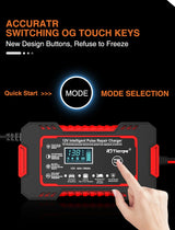 Car Battery Charger 12V 6A Touch Screen Pulse Repair LCD Fast Power Charging Wet Dry Lead Acid Digital LCD Car Battery Charge