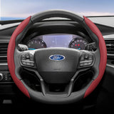 Breathable Leather Steering Wheel Cover for Ford