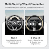 Wavy Sports Leather Steering Wheel Cover Smart Fortwo Car Interior Accessory Hocasen