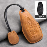 Car Key Cover For Ford Puma Grand C Max Focus Mondeo Kuga Fiesta Ecosport Transit Kuga Leather Car Key Case Cover