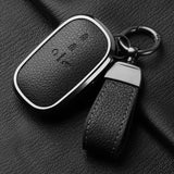 Metal and Leather Car Key Case Cover For Honda Civic 11th 2022 for Honda 2022 2023 2024 Civic for Accord CR-V HR-V Pilot