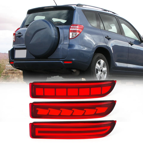 Rear Bumper Reflector LED Lights for Toyota RAV4 06-12 Car Interior Accessory MAGIC COLORM
