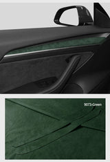 Top Suede For Tesla Model 3 (2020-2023) Model Y (2020-) Door Inner Handle Trim Sticker Car Premium Interior Tuning Accessories