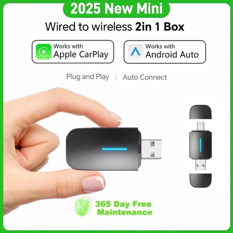 Dual Wireless CarPlay Android Auto USB-C Adapter for Vehicles CarPlay Adapter ANYFAR