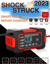 12V Car Battery Charger with Pulse Repair for Motorcycle 2018-2023