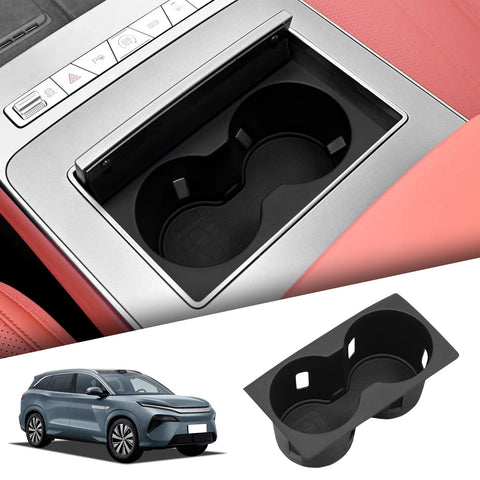 BYD Tang L 2025 Center Console Cup Holder Storage Box Anti-Slip Shock-Absorbing Traying Accessories TPE BLACK Car Interior Ac