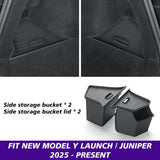 Trunk Organizer for Tesla New Model Y Juniper Launch Refresh 2025 Rear Trunk Storage Bins Side Box Organiser TPE Accessories