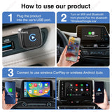 Wireless CarPlay Android Auto Adapter Universal Car Dongle