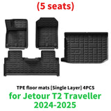 Custom TPE All-Weather Floor Liners for Jetour T2 2024–2025 Car Floor Mat CATUSIKI Floor mats 4PC 5seat For Left Hand Drive