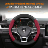 Suede Carbon Fiber Steering Wheel Cover for Renault