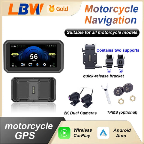 Motorcycle GPS Android Auto CarPlay Universal Unit Android Head Unit OEM