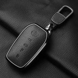 Metal And Goatskin Car Key Case Cover For Toyota Sequoia Cross Fortuner Prius Venza Alphard Vellfire Sienna Tundra Mirai Yaris