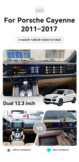 24.6" Dual Screen Android 13 Head Unit for Porsche Panamera Android Head Unit Aotsr