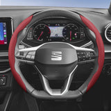 Breathable Leather Steering Wheel Cover for Seat Ibiza, Arona, Leon