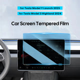 9H Tempered Glass Film for 2026 Tesla Model Y L 6 Seater Juniper Launch 16 inch Front Screen Rear Display Protector 2PCS Sets