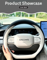 For Geely Xingyuan eMAS 5 EX2 24-26 Leather Car Steering Wheel Cover Breathable Non Slip Steering Wheel Protection Cover Car