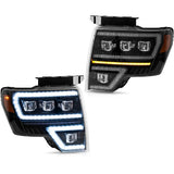 Projector Headlights Black for Ford F150 09-14