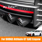 For New DODGE Attitude GT GAC Empow 2024 2025 Car Special Matte Glossy Carbon Fiber Muffler Exhaust Pipe Mount black Accessor
