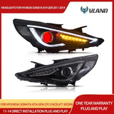 LED Projector Headlights for Hyundai Sonata 2011-2014 LED Ambient Light Vland