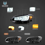 LED Headlights Chrome for Subaru WRX 2015-2021 Car Interior Accessory vland