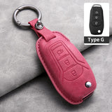 Car Key Cover For Ford Puma Grand C Max Focus Mondeo Kuga Fiesta Ecosport Transit Kuga Leather Car Key Case Cover