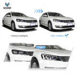 LED Projector Headlights w/Animation for VW Passat 2011-2015 LED Ambient Light VLAND
