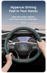 Breathable Leather Steering Wheel Cover for Ford