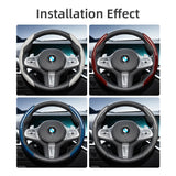 Carbon Fiber Texture Steering Wheel Cover for BMW Car Interior Accessory Hocasen