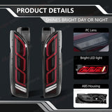 Smoked LED Tail Lights for Toyota Hiace 2005-2018 LED Ambient Light MAGIC COLORM