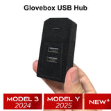 Glovebox USB Hub For Tesla New Model Y Launch Juniper 2025 Model 3 Highland 2024 Type-C Port Splitter Docking Station Data Ca