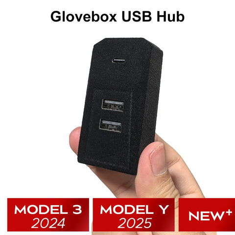 Glovebox USB Hub For Tesla New Model Y Launch Juniper 2025 Model 3 Highland 2024 Type-C Port Splitter Docking Station Data Ca