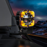 2pcs LED Work Lights with Lampshade For Truck Jeep Off Road SUV UTV ATV Car Headlamp Led Light 12v 24v White & Amber Spot Lig