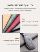 Car Key Cover For Ford Puma Grand C Max Focus Mondeo Kuga Fiesta Ecosport Transit Kuga Leather Car Key Case Cover