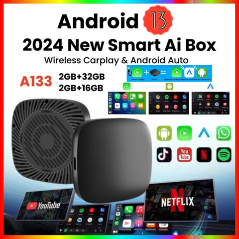 Smart Multimedia Android 13 AI Box for Wireless CarPlay Upgrade CarPlay Adapter OEM