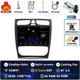 Android 15 2K QLED Head Unit for Mercedes-Benz C-Class 2005–2009