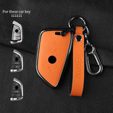 Metal and Leather Car Key Case for BMW