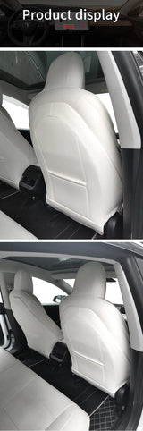 Leather Seat Back Protector Kick Mats for Tesla 3 Y