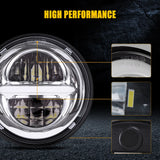Universal Motorcycle 5.75 Inch Led Headlight H4 For Harley Davidson Sportster Dyna XL 883C 1200C FXD Headlamp FX 5.75inch Hou