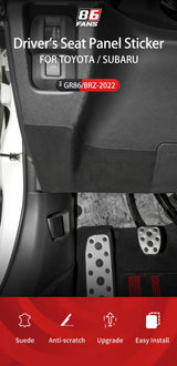 Suede Seat Panel Decals for Toyota GR86 Car Interior Accessory OEM