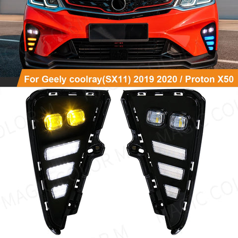 3-Color LED DRL Fog Lights for Proton X50 2021-2023 Car Interior Accessory MAGIC COLORM