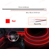 LED EL Wire Ambient Light Strip Universal Car Interior