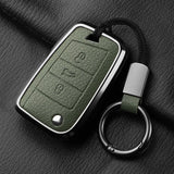 Aluminum Alloy Goatskin Car Key Case Cover For VW Golf 7 mk7 Skoda Octavia A7 Tiguan MK2 SEAT Ateca Leon FR 2 Ibiza