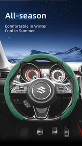 Suzuki Suede Sport Split Snap-On Steering Cover